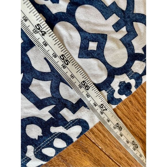 Tommy bahama blue and white geometric printed maxi dress large - Picture 9 of 10